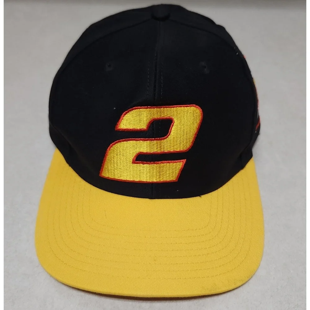 Vintage Rusty Wallace Miller Genuine Draft NASCAR Hat #2 Racing Cap Black Yellow